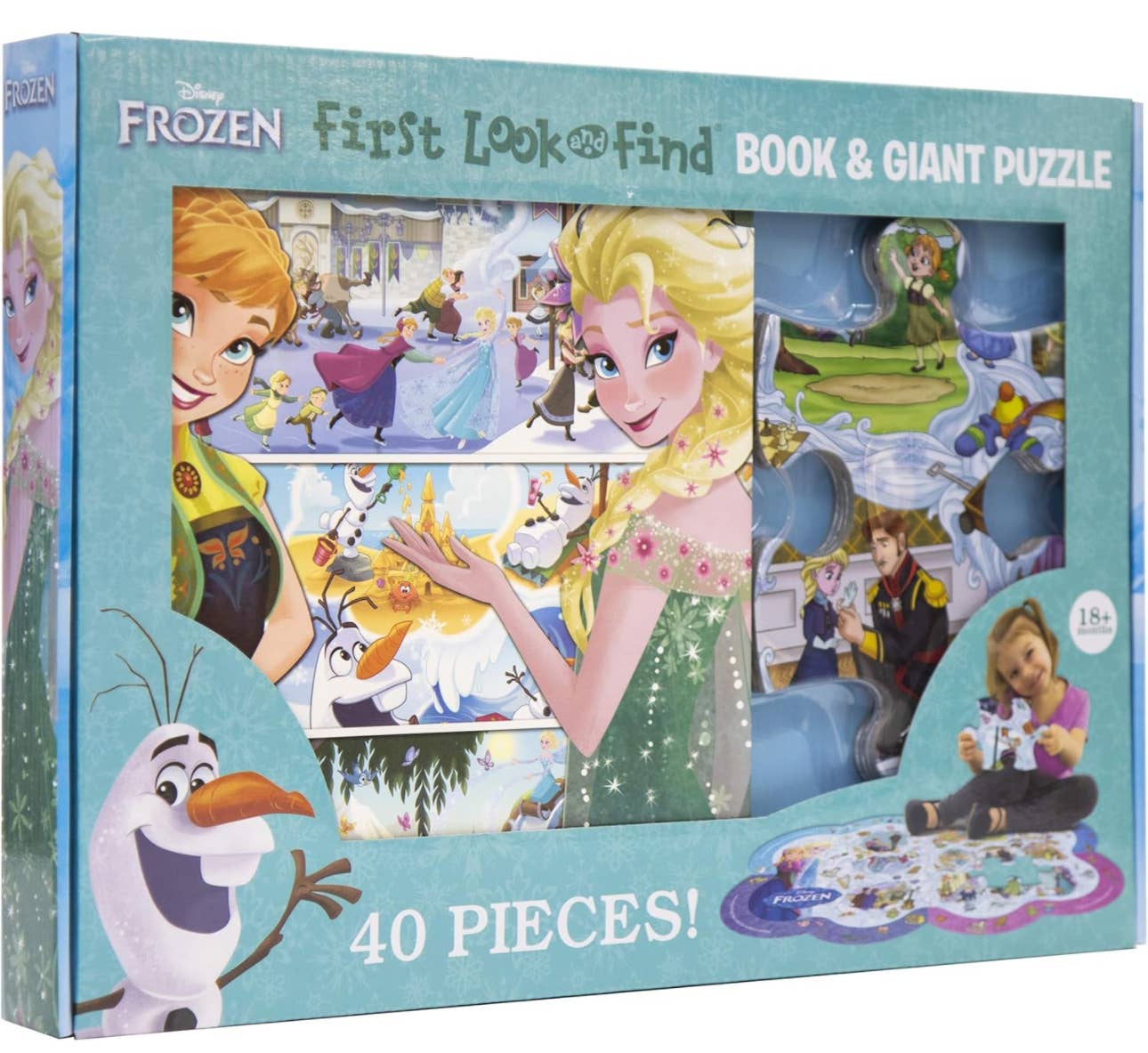 Disney Frozen - First Look and Find Board Book & Giant 40 PC Puzzle Set