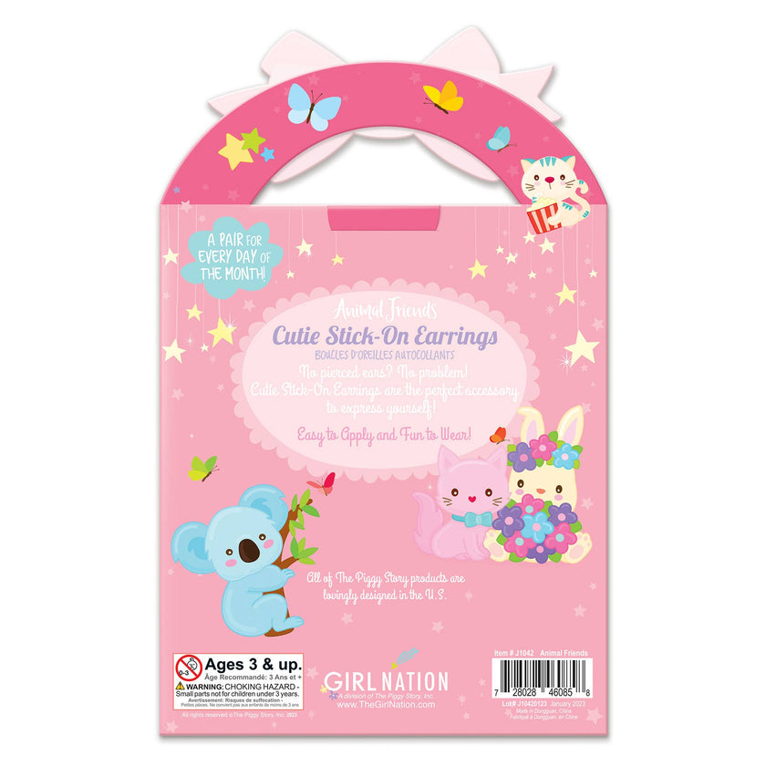 Cutie Stick-On Kids Earrings Value Pack of 32 pairs