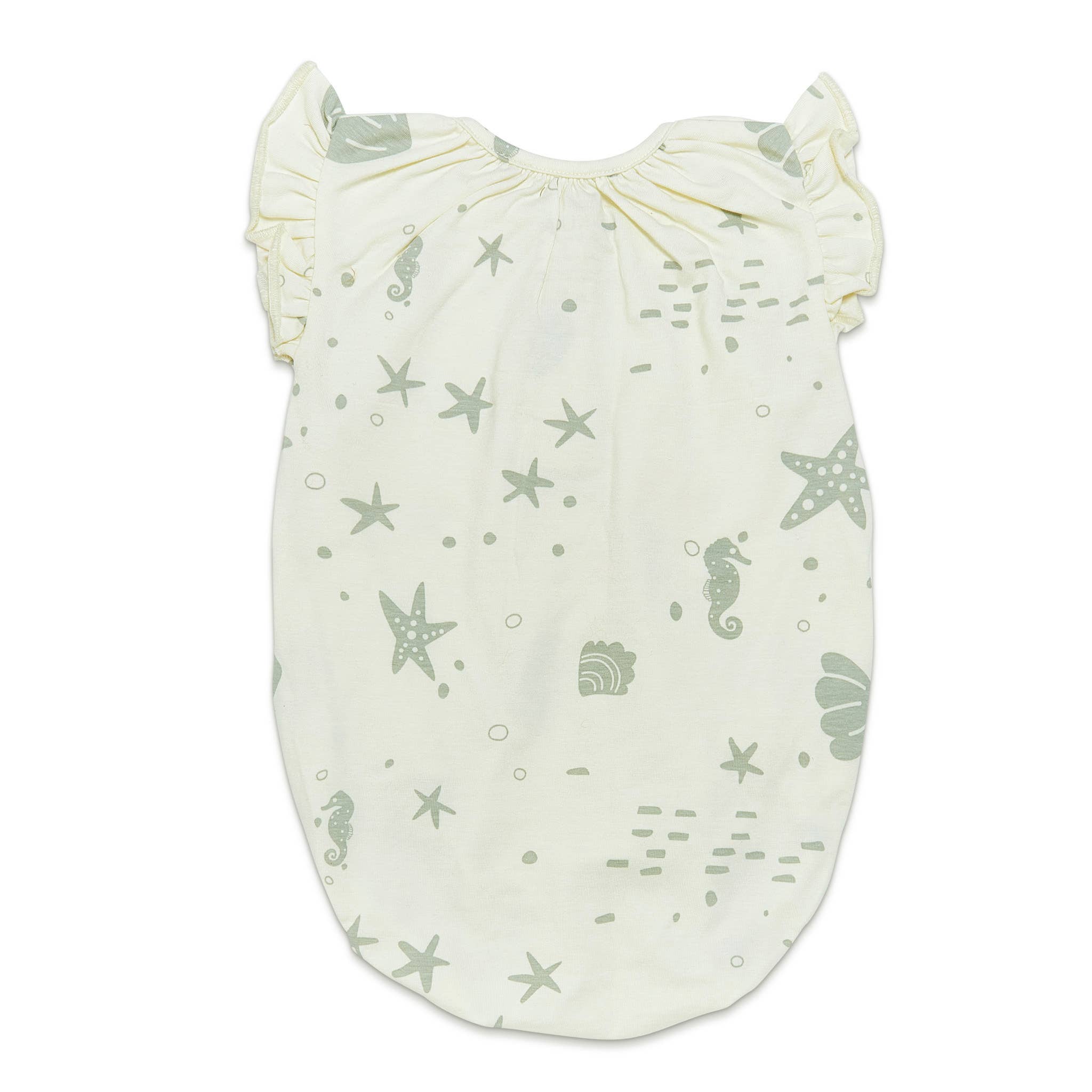 Organic Flutter Button Bunsuit - Sugar Cookie