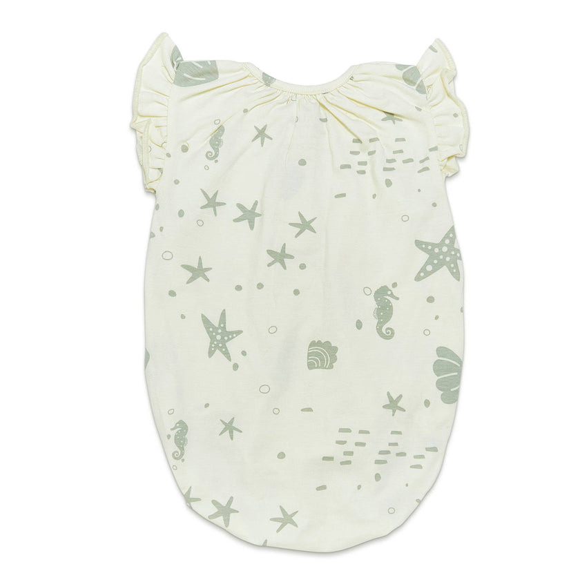 Organic Flutter Button Bunsuit - Sugar Cookie