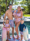 Boys Blue Lobster Lagoon Performance Hybrid Swim Trunks