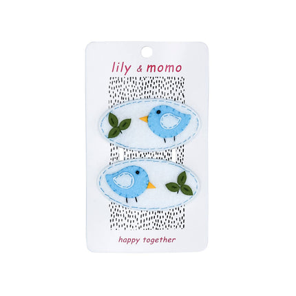 Bluebird Friends Hair Clip - Robins Egg Blue