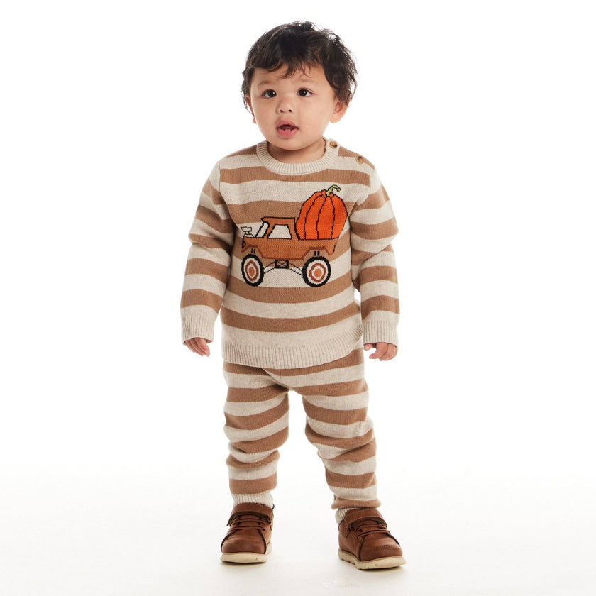 Infant Pumpkin Truck Sweater & Jogger Set | Pumpkin Truck