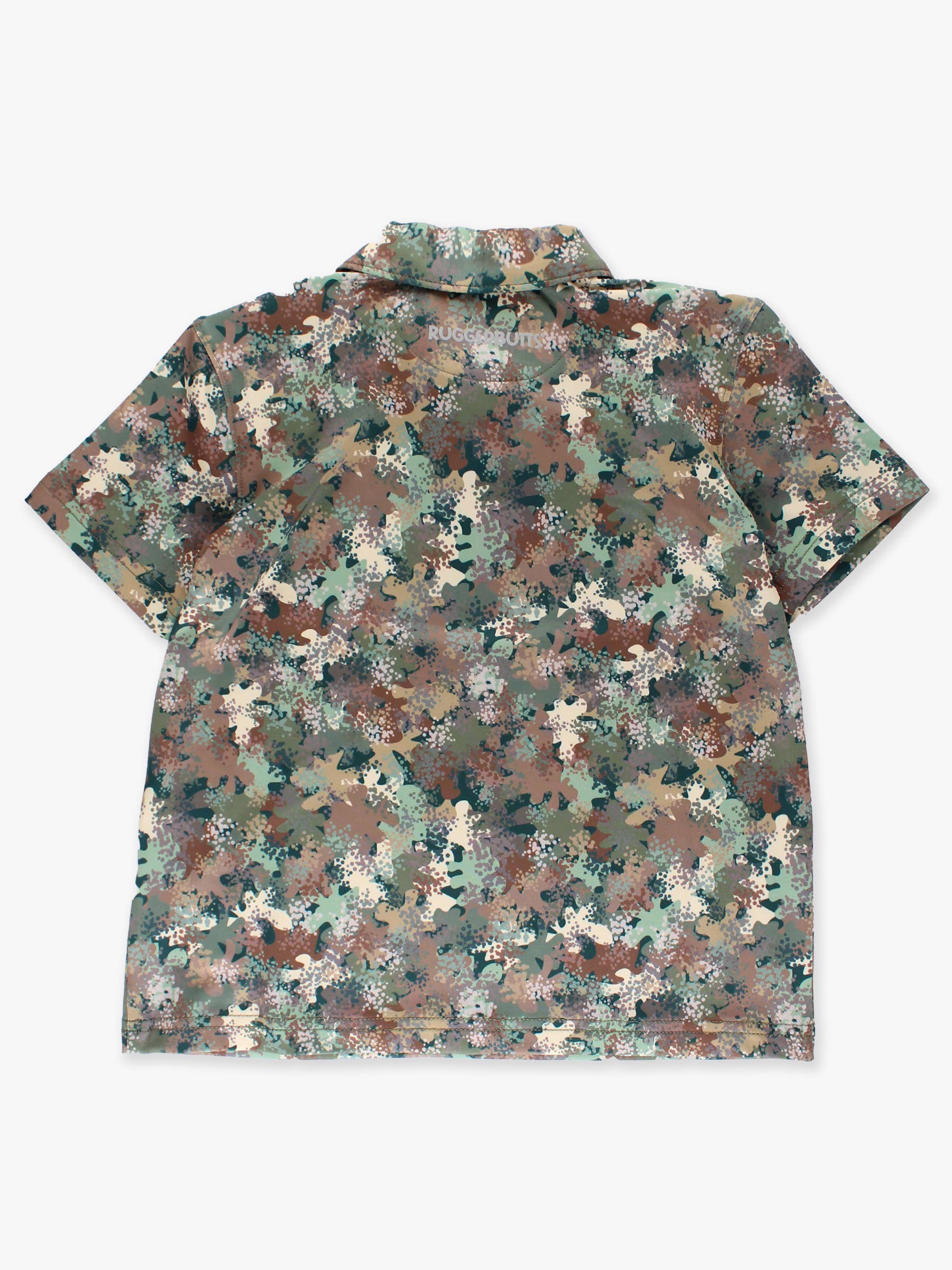 Boys Classic Camo Knit Short Sleeve Performance Polo