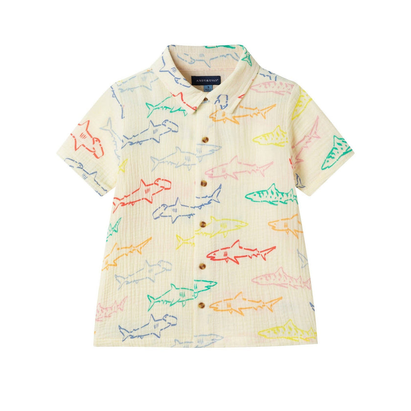 Boys Gauze Set | Multicolor Sharks