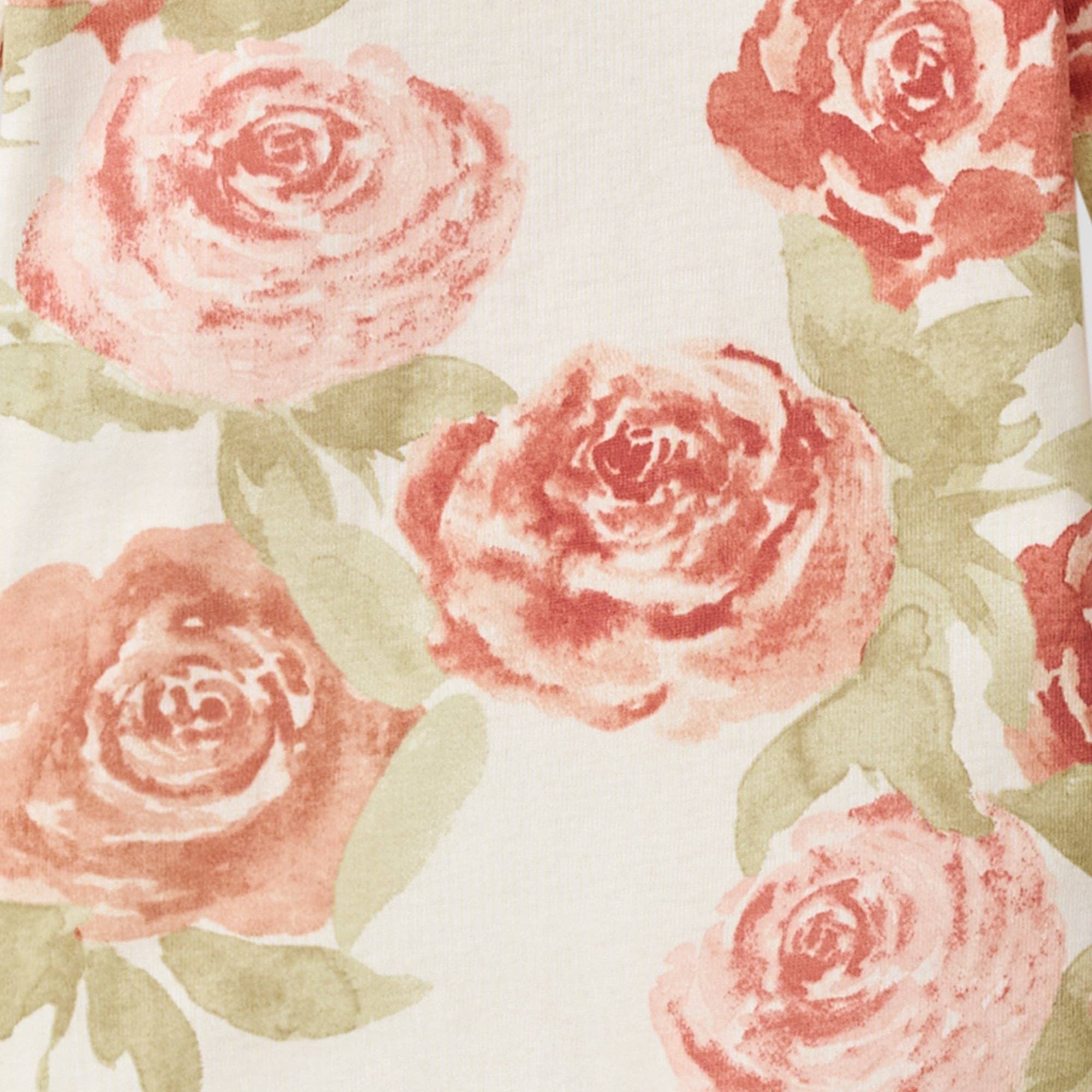 Autumn Rose Garden Organic Cotton Sleeper Footed
