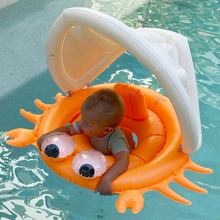 Baby Pool Float Sonny the Sea Creature Neon Orange