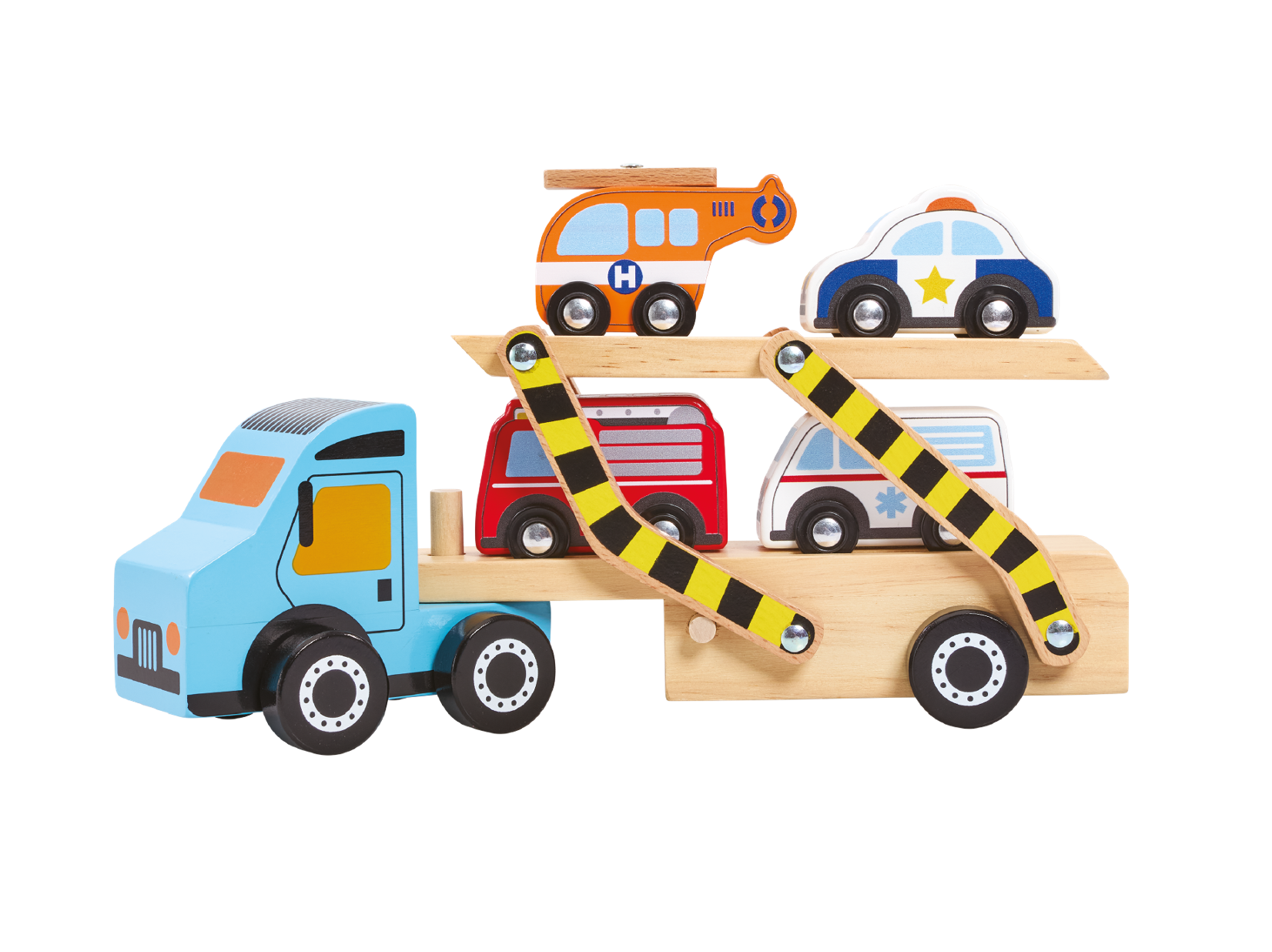 Wooden Off to the Rescue Vehicle Carrier Toy