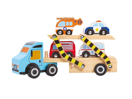 Wooden Off to the Rescue Vehicle Carrier Toy