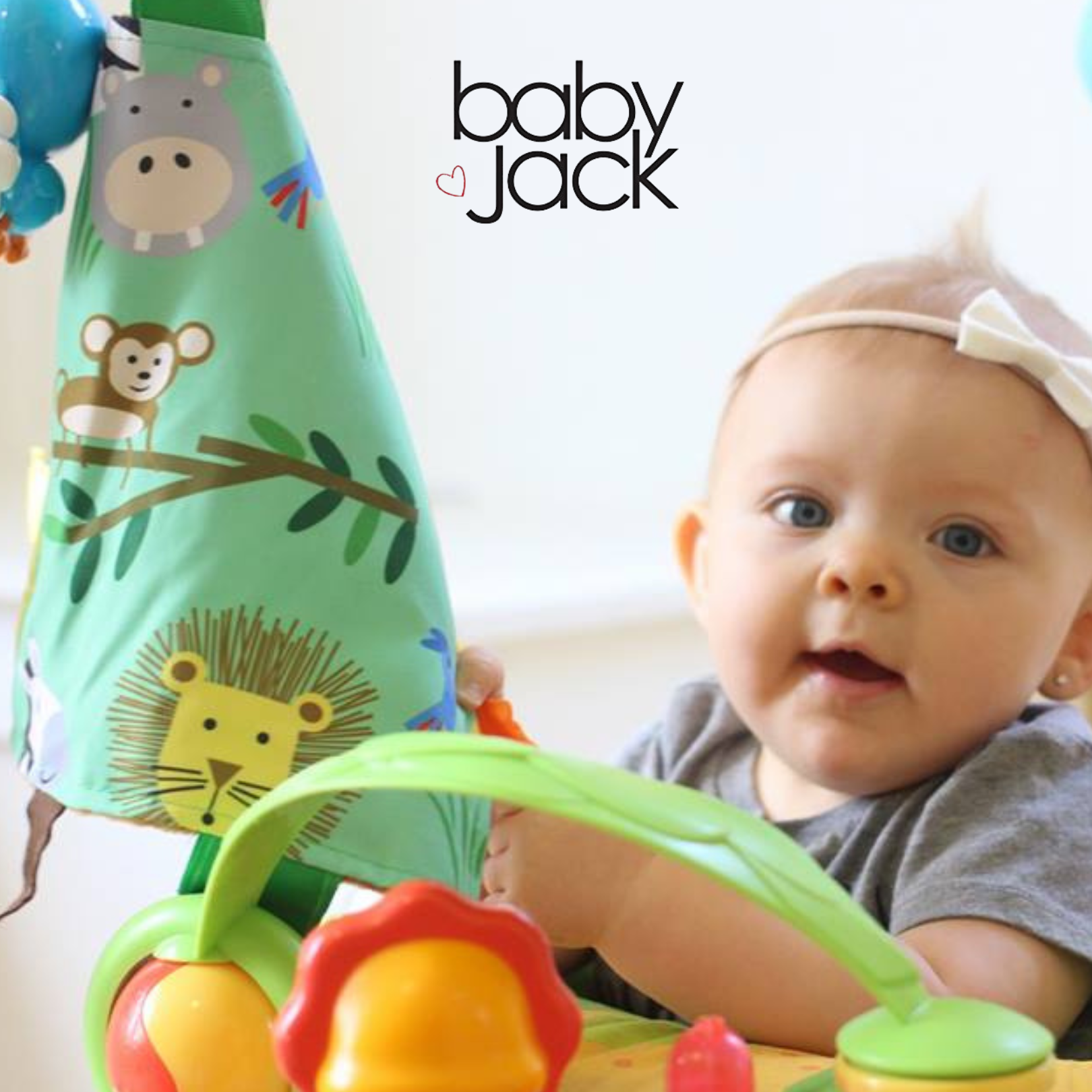 Jungle Zoo Crinkle Tag Square 8x8 Tummy Time Toy 8