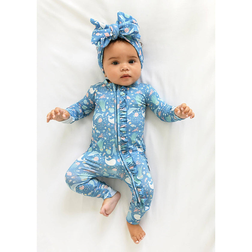 Bree Ruffle Zip Bamboo Baby One Piece