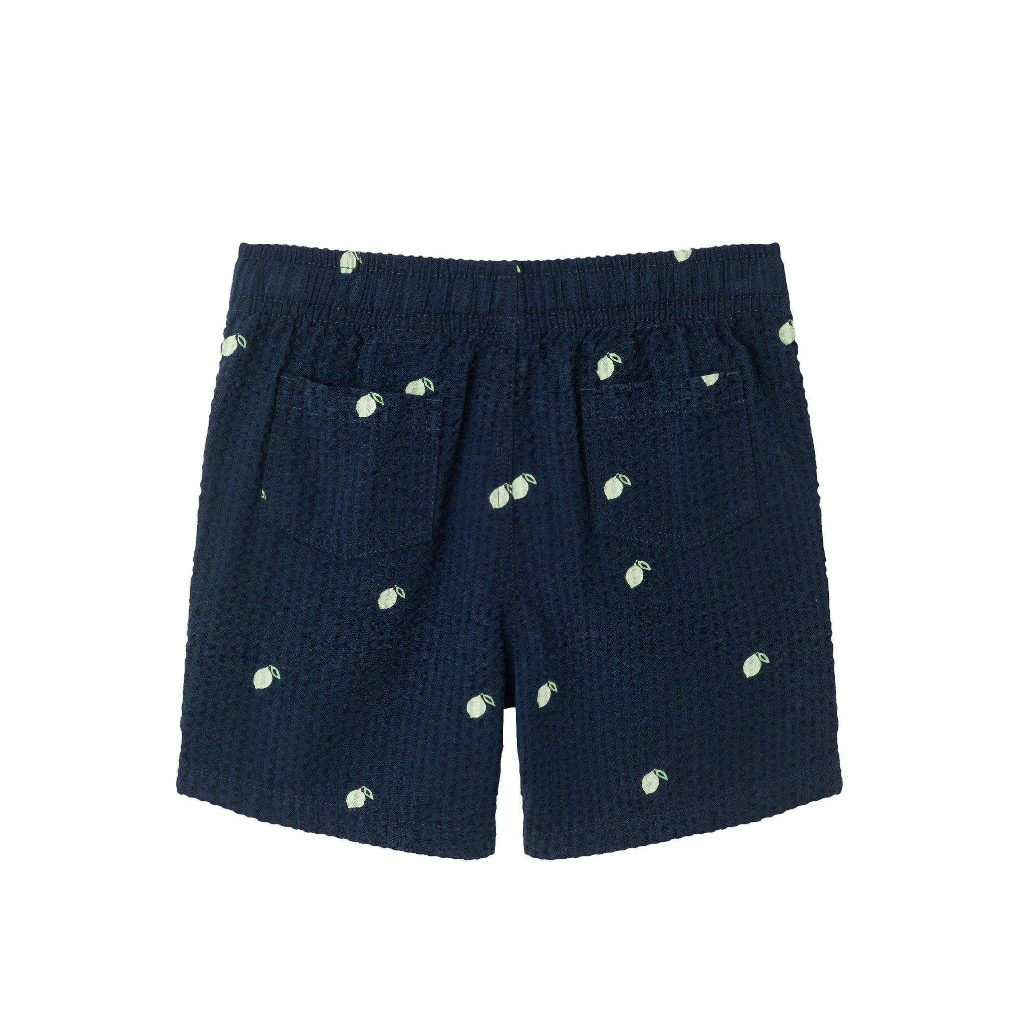 Kids Polo & Seersucker Short Set | Navy & White Limes