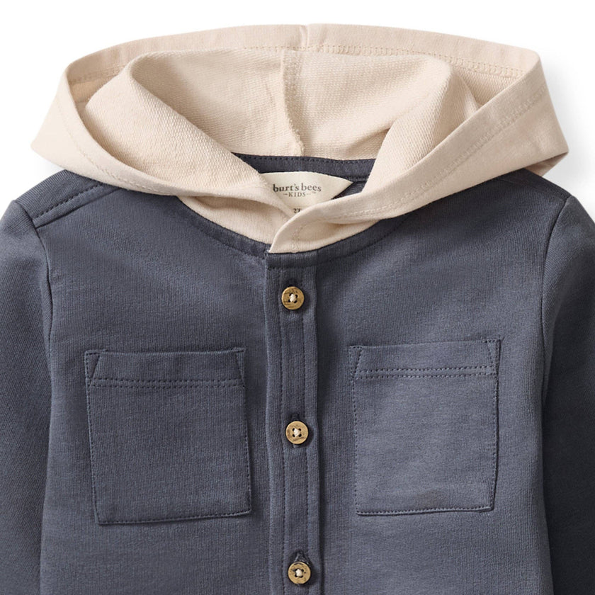 Hooded Button Down Shirt Set