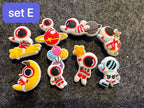 Pick your own Cute Planet Space Astronaut Rocket Ship space station Theme and more shoe charms