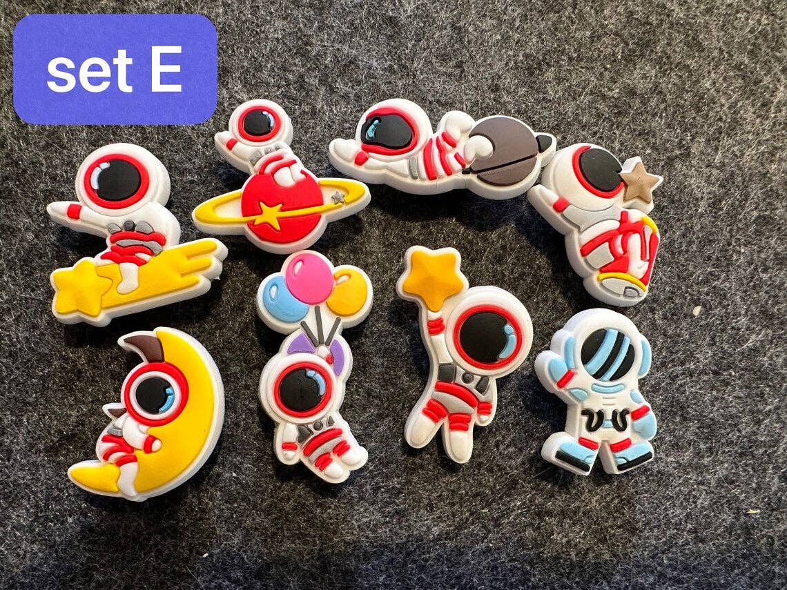 Pick your own Cute Planet Space Astronaut Rocket Ship space station Theme and more shoe charms