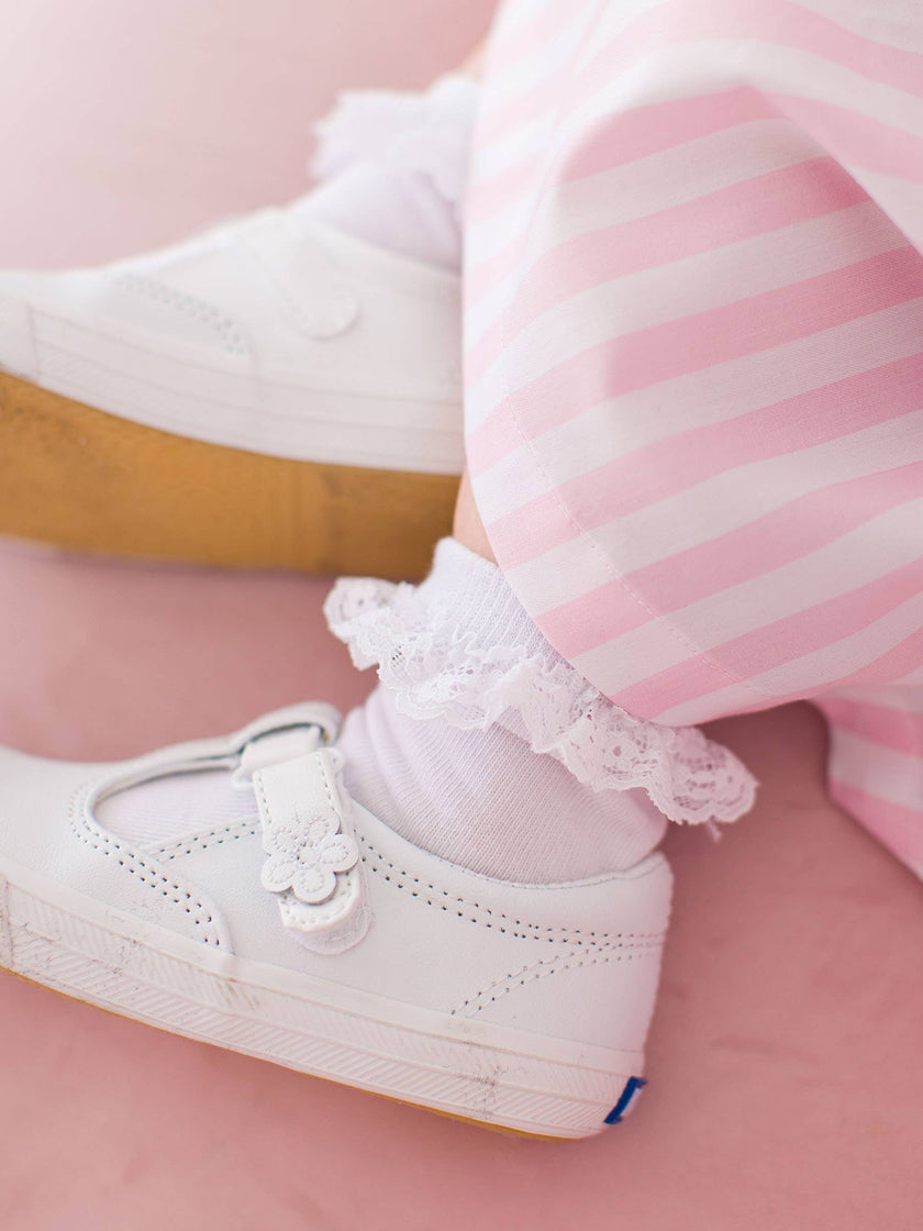 Girls White 3-Pack Ruffle Ankle Socks