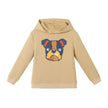 Kids Hooded Patch Sweatshirt & Pant Set | Beige Bulldog