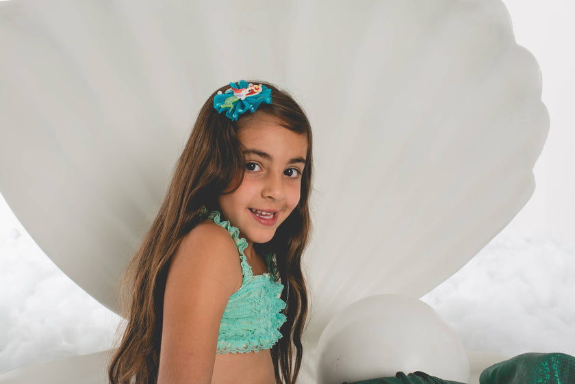 Tulle Mermaid Hair Clip- Ocean Blue