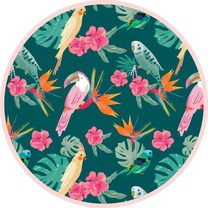Isla Botánica Tropical Birds Two-Piece Bamboo Short Sleeve Pajama Kids Pants Set