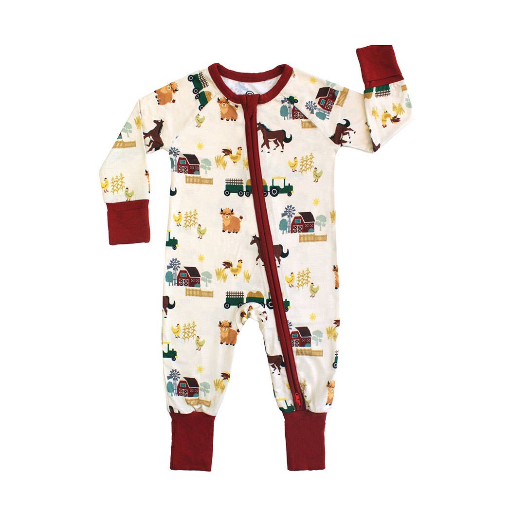 On the Farm Bamboo Convertible Baby Pajama