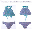 Girls Swim UPF 50+ Reversible Bikini with Mermaid Tail Cover Set