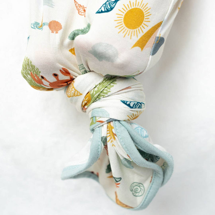 Beach Newborn Gift Set - Beach Day, Bamboo Gown and Hat