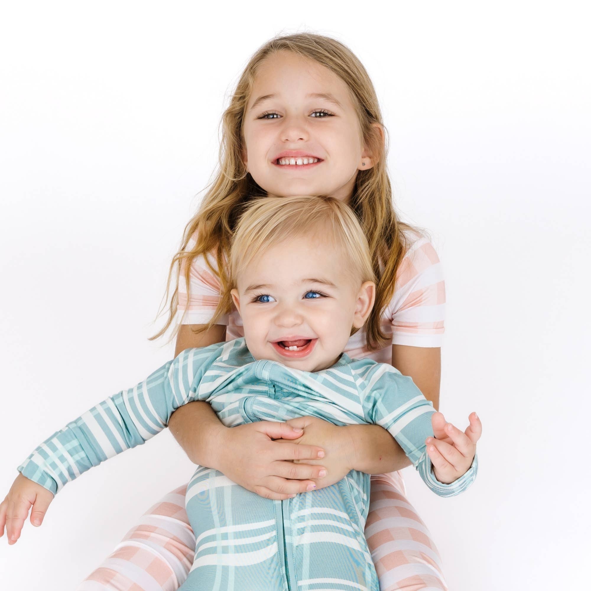 Blue Plaid Bamboo Convertible Footie Romper