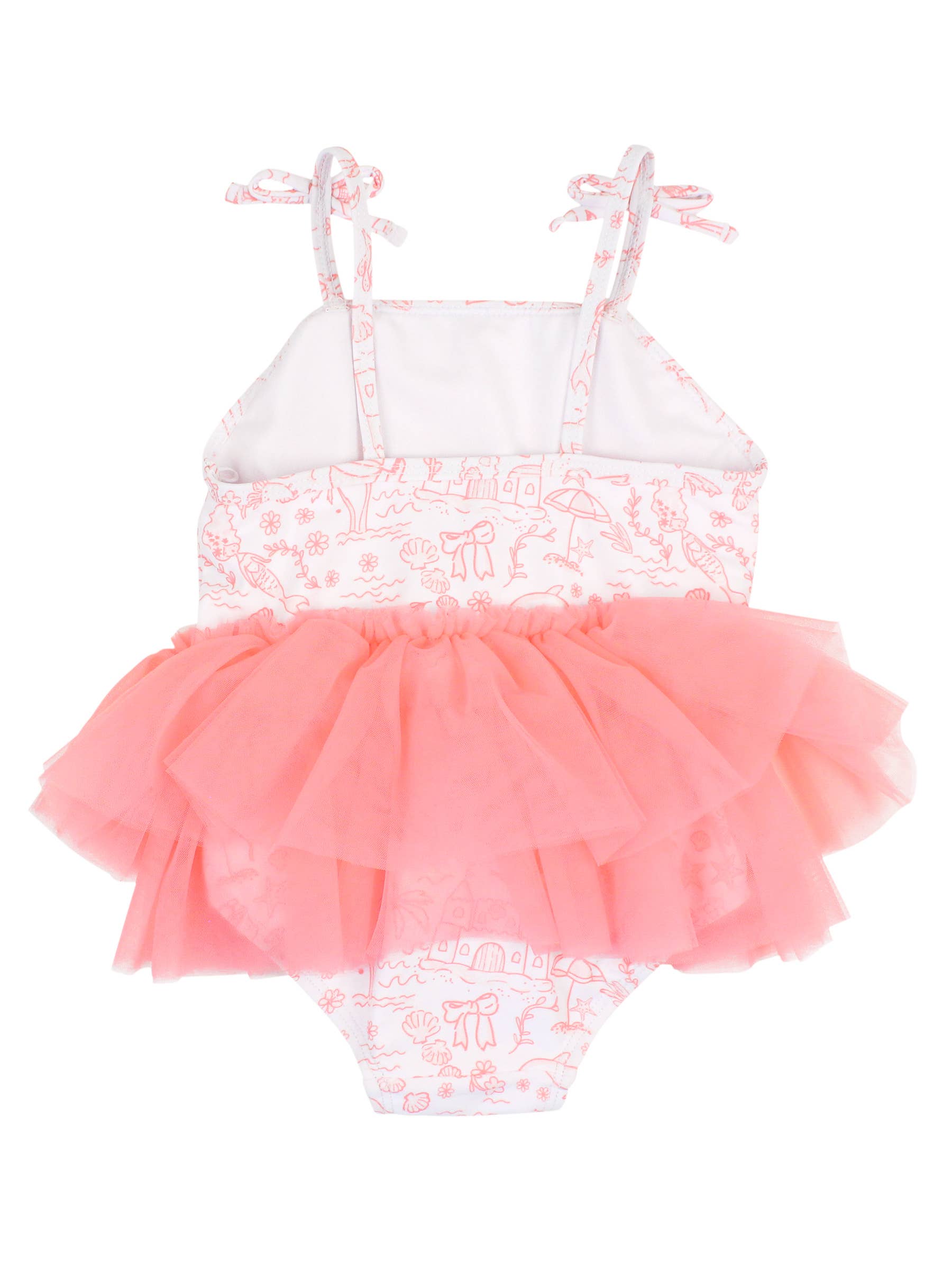 By the Seaside Tulle Skirted Tie Shoulder One Piece