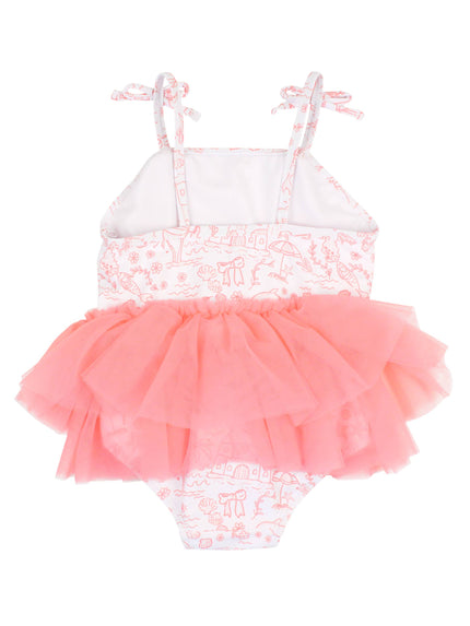 By the Seaside Tulle Skirted Tie Shoulder One Piece