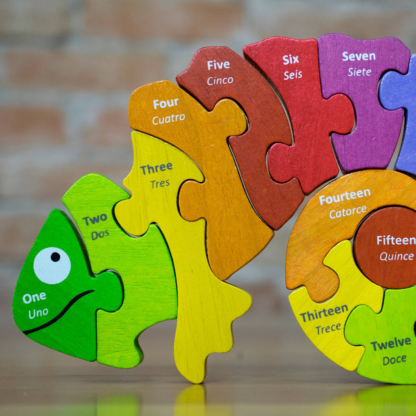 Counting Chameleon Puzzle Toy - Bilingual!