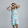 Girls Claire Mint Floral Spring Summer Twirl Dress