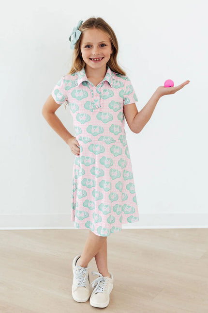 She's on the Green Short Sleeve Polo Dress