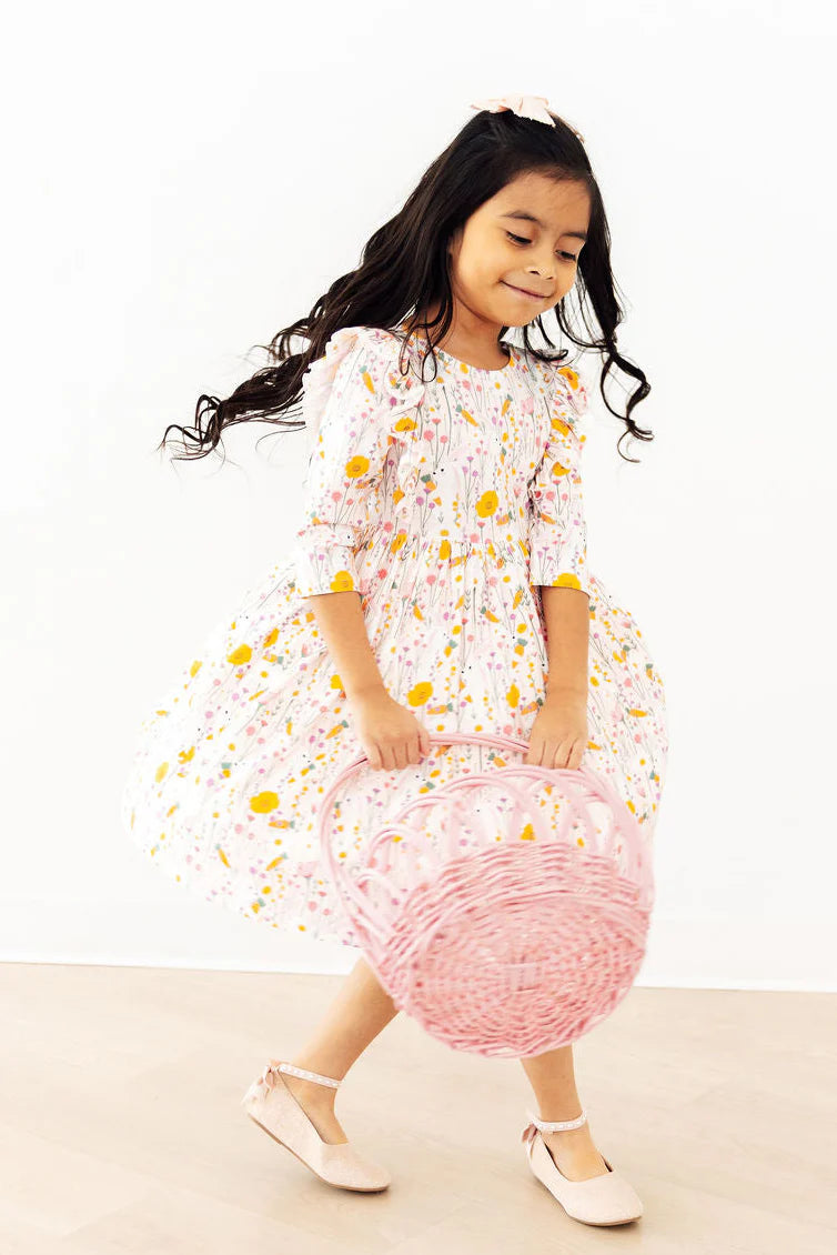 Carrot Cutie 3/4 Sleeve Ruffle Twirl