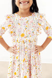 Carrot Cutie 3/4 Sleeve Ruffle Twirl
