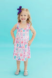 Under the Sea Ruffle Cross Back Dress