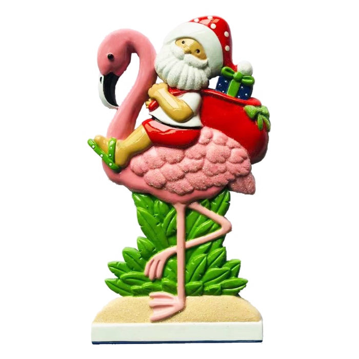 Santa Flamingo Personalized Christmas Ornament NT338