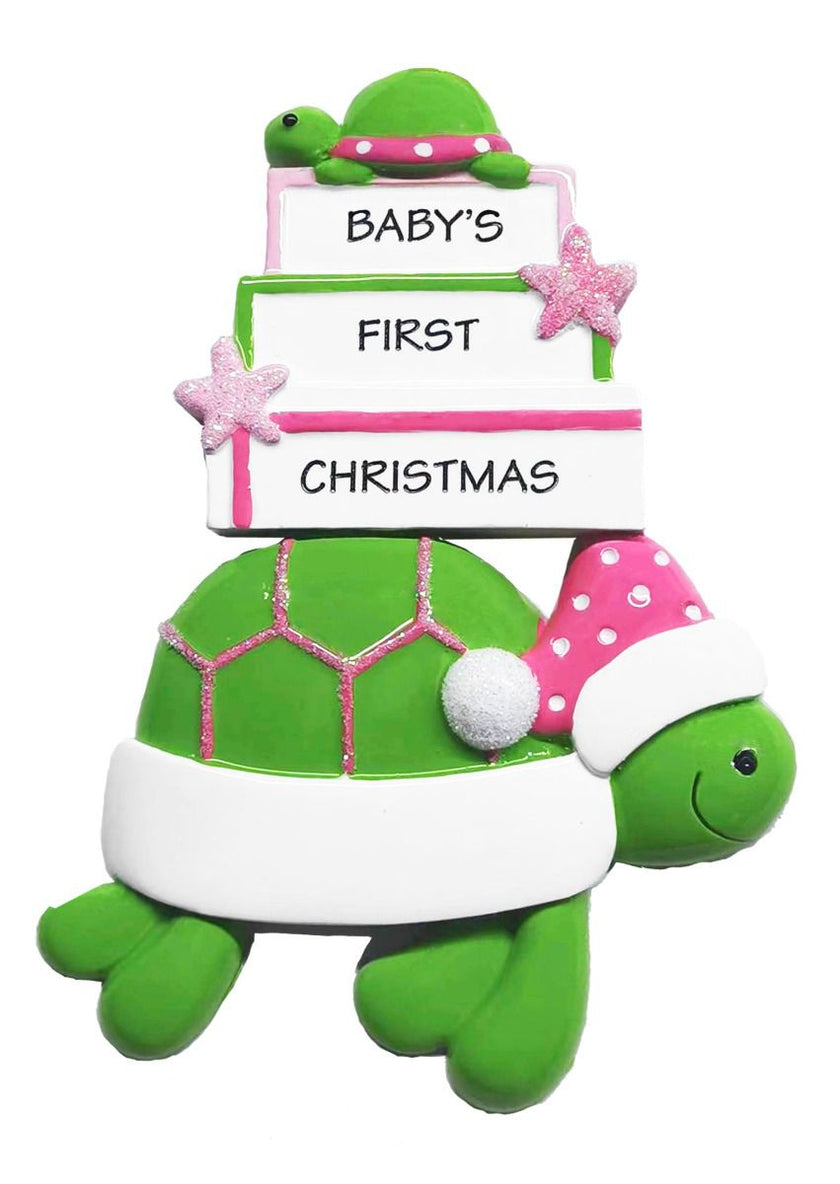 Baby Turtles with Gifts Personalized Christmas Ornament NT353B-NT353G