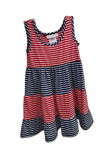 Tiered Red White & Blue Knit Dress