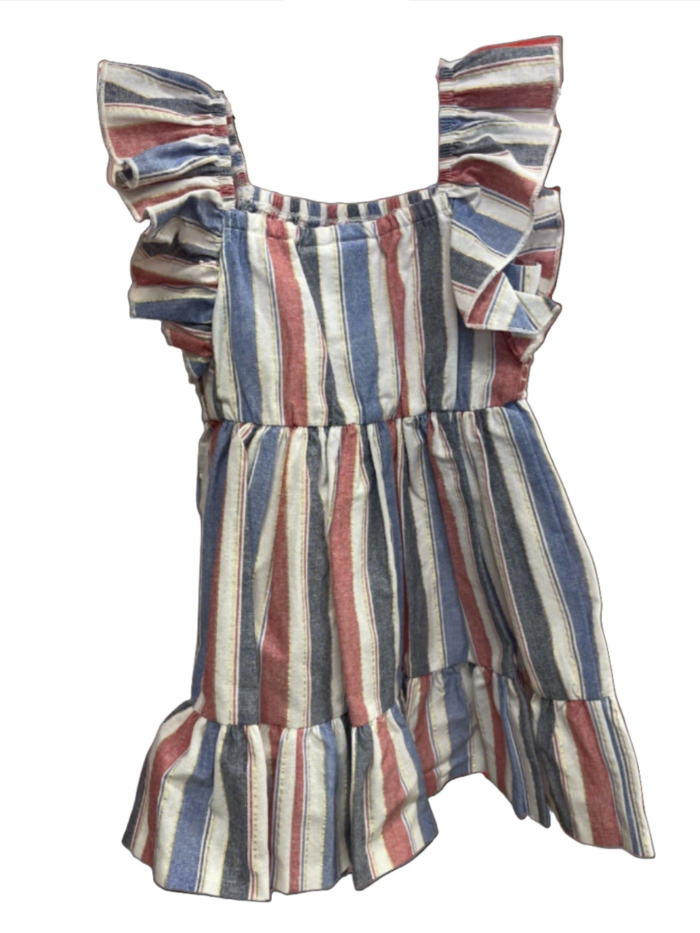 Smocked Lurex Stripe Dress