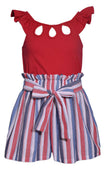 Red, White, and Blue Cut Out Romper