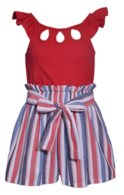 Red, White, and Blue Cut Out Romper