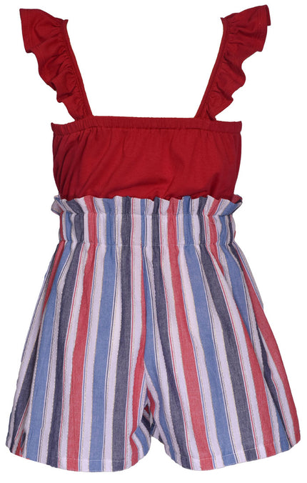 Red, White, and Blue Cut Out Romper