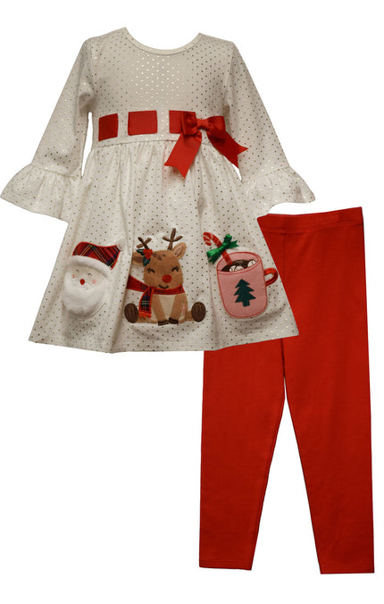 Ivory Christmas Quarter Sleeve and Leggings