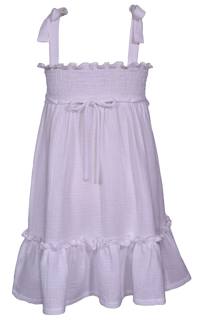 Rainbow Crochet and White Gauze Dress