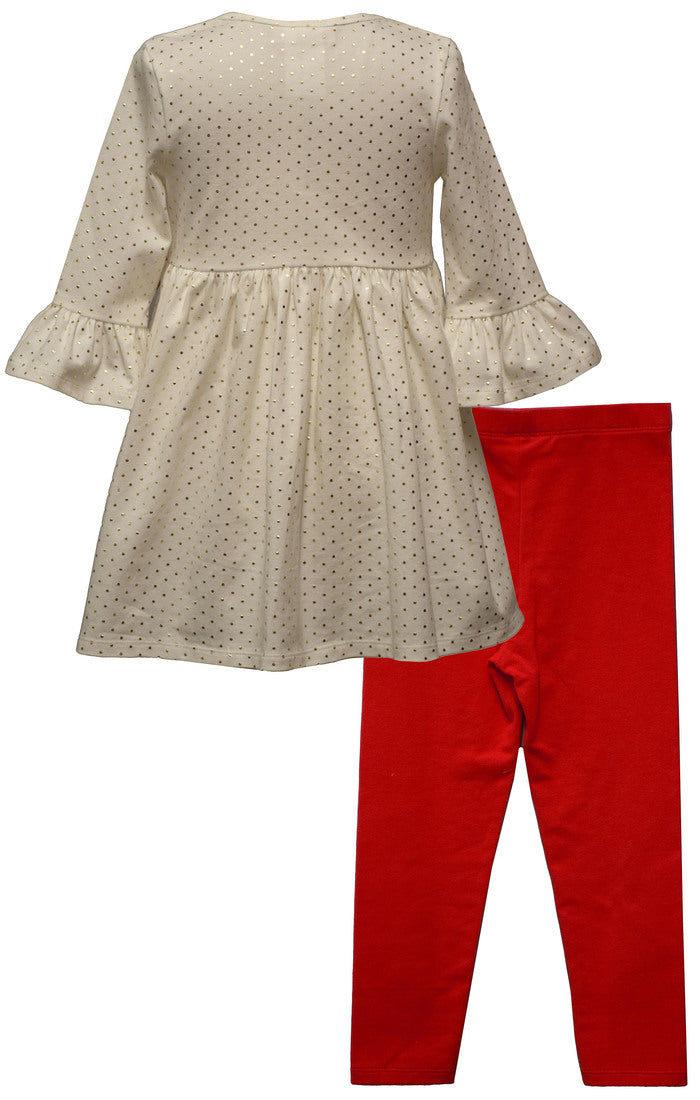 Ivory Christmas Quarter Sleeve and Leggings