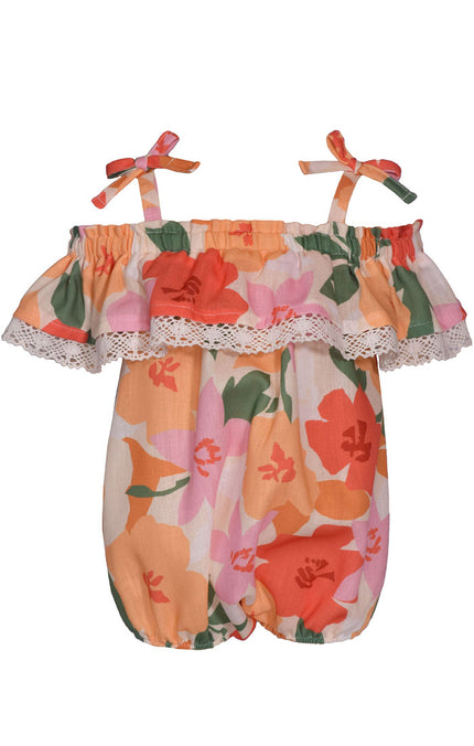 Floral Cold Shoulder Bubble Romper