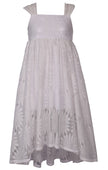 White Flowers Hi Low Dress