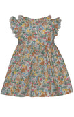 Bunny Smocking Flutter Sleeve Dress