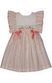 Bird Smocking Seersucker Dress