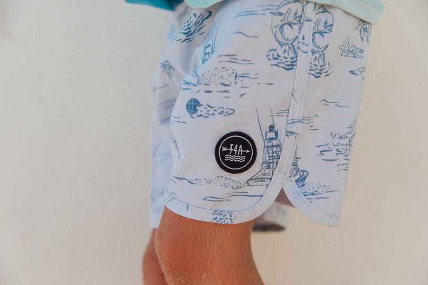 Cloudy Sky Scallop Boardshorts